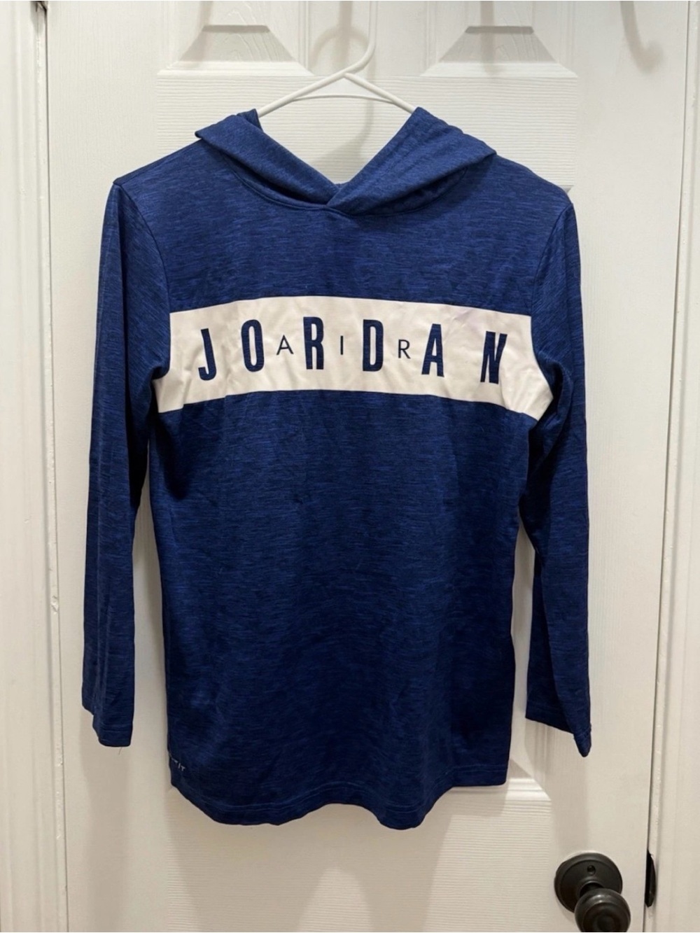 Nike Jordan Jumpman Dri-FIT Pullover Hoodie Black Boys Large Hooded Blue